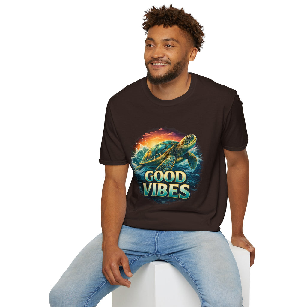 Sea Turtle 'Good Vibes' T-Shirt — Coastal Summer Surf Tee