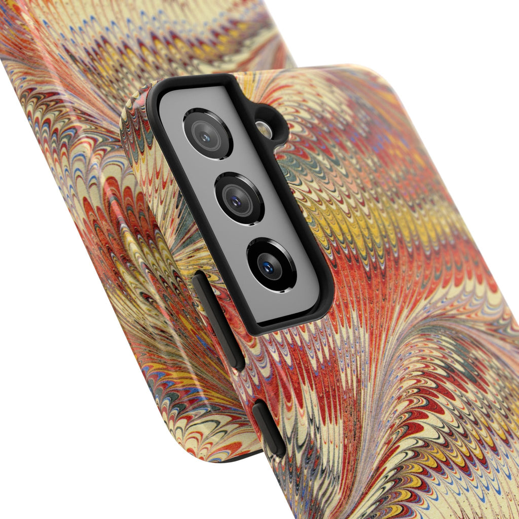 Rust and Gold Marble Italian Tough Phone Case — Durable Marbled Phone Case