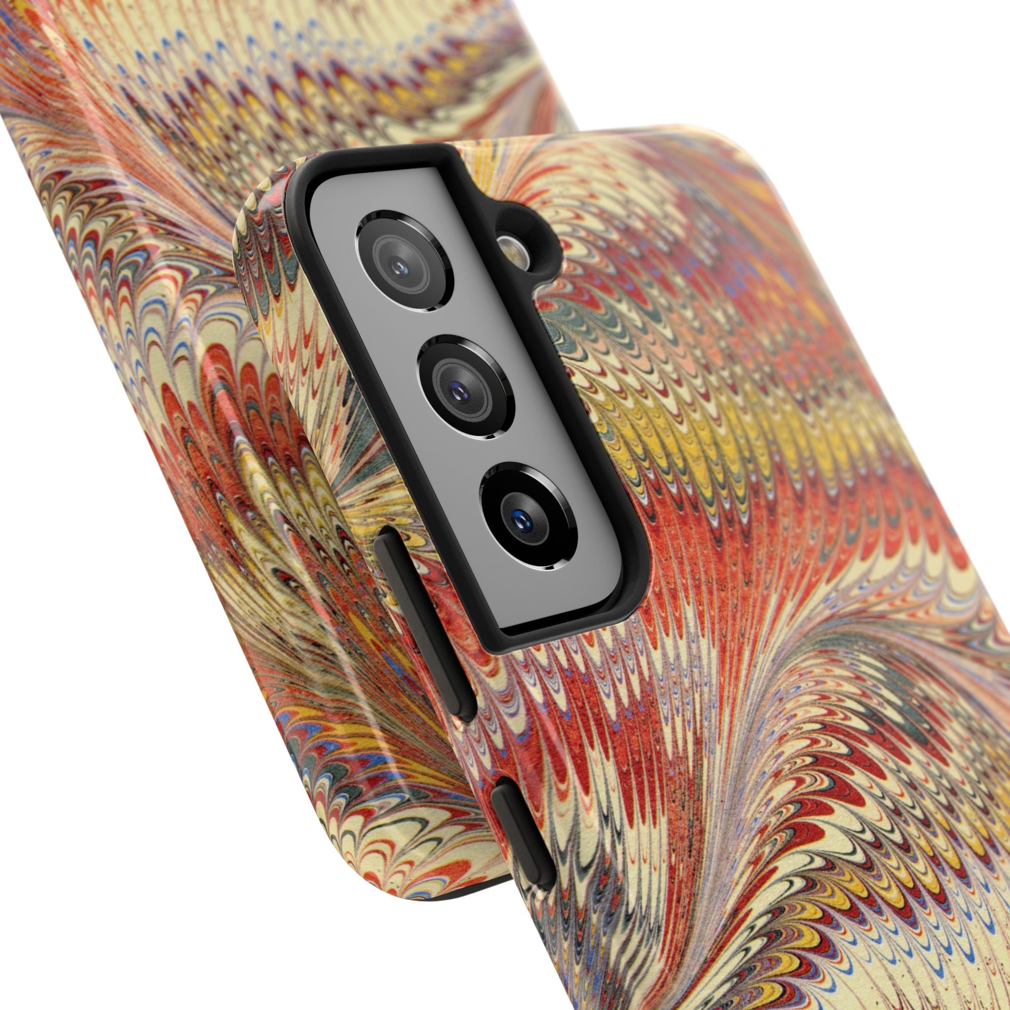 Rust and Gold Marble Italian Tough Phone Case — Durable Marbled Phone Case