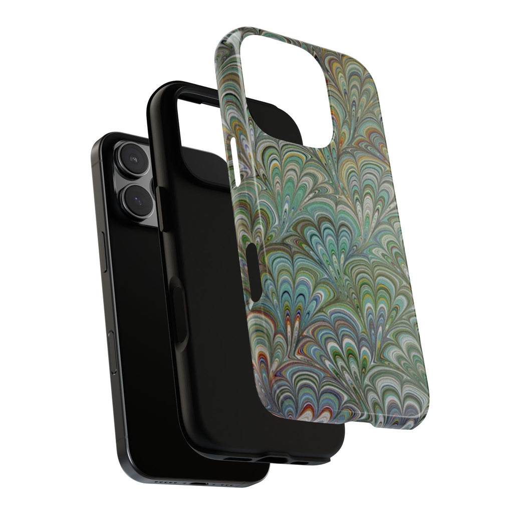 Green Peacock Marbled Phone Case — "Tough Cases" Ultra-Tough Protective Cover