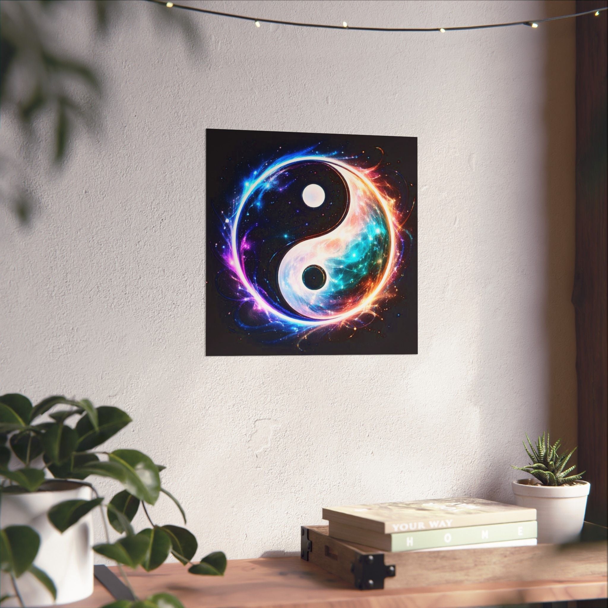 Yin Yang Cosmic Poster — Matte Spiritual Wall Art