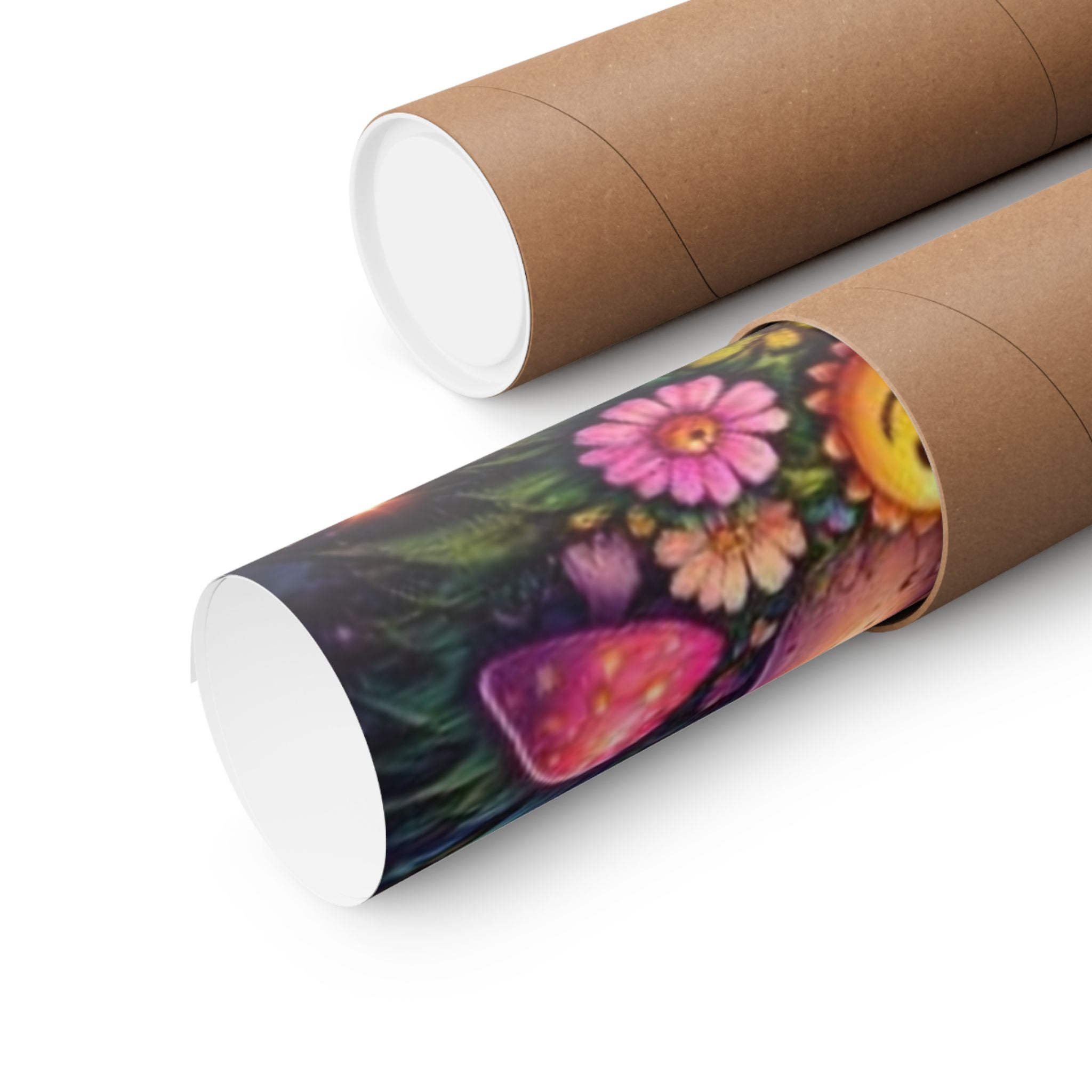 Psychedelic Rainbow Mushroom Poster