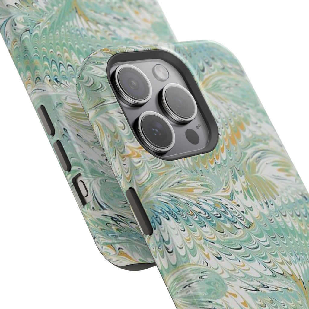 Mint Green Marbled Swirl Phone Case - Dual Layer