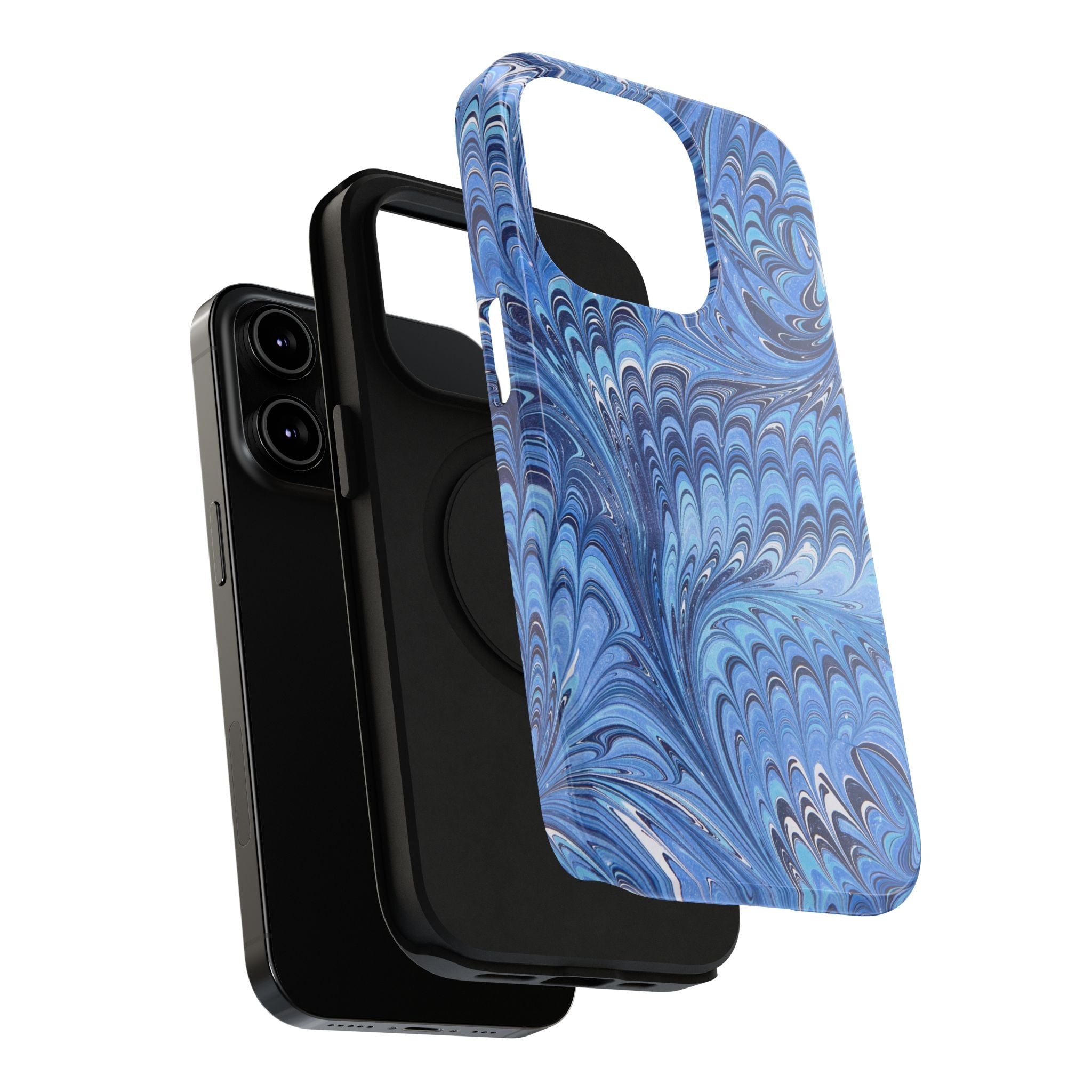 Blue Marbled Swirl Phone Case - Dual Layer Case