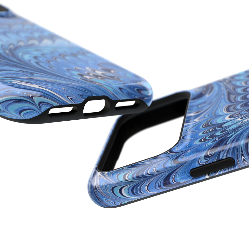 Blue Marbled Swirl Phone Case - Dual Layer Case