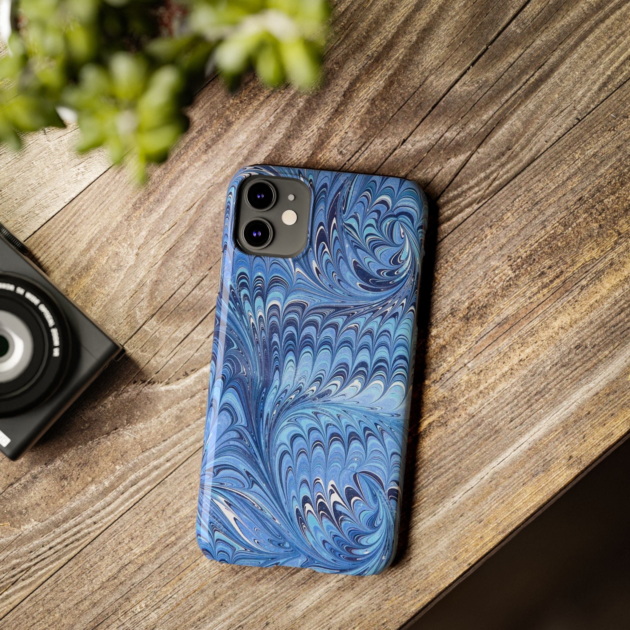 Deep Blue Italian Marbled Design Pallet Phone Case