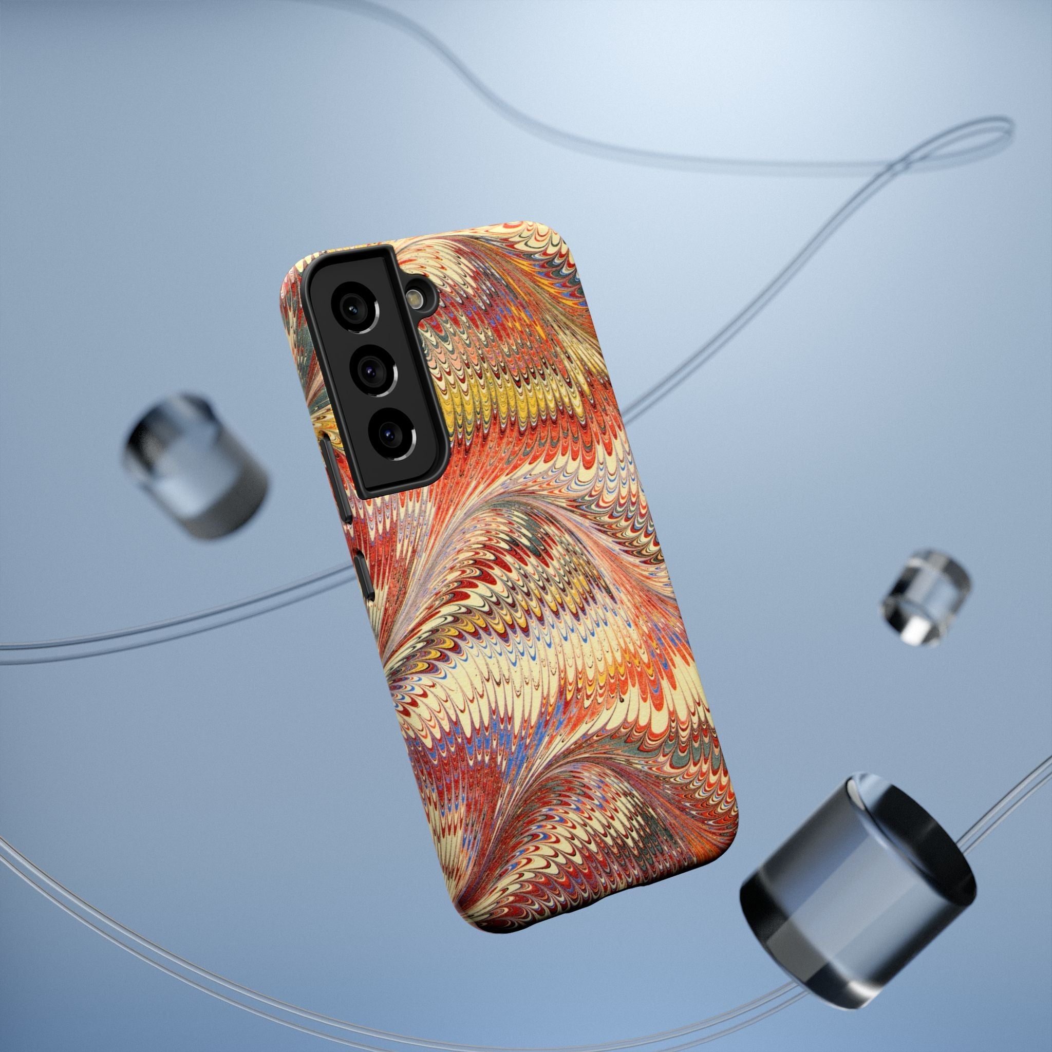 Rust and Gold Italian Vintage Marble Design Durable Phone Case for Apple + Samsung