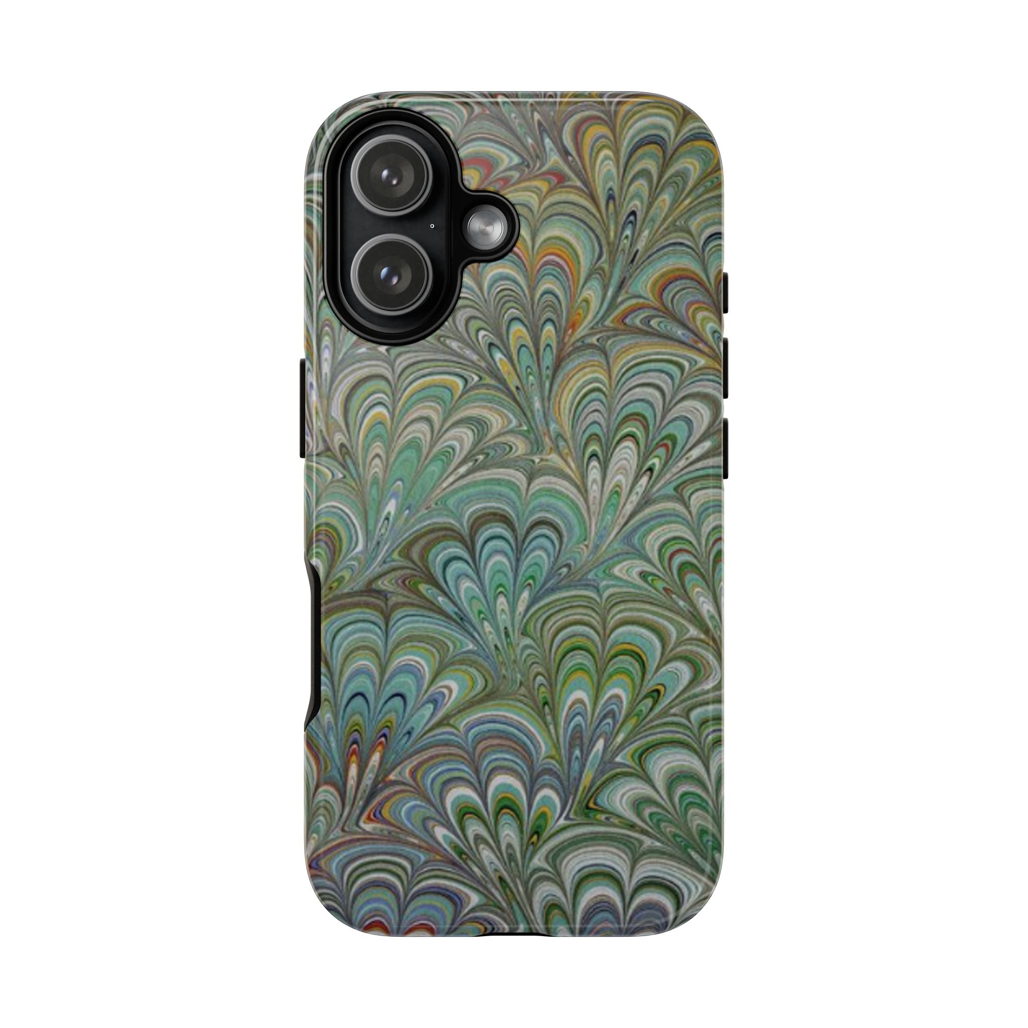 Green Peacock Marbled Phone Case — "Tough Cases" Ultra-Tough Protective Cover