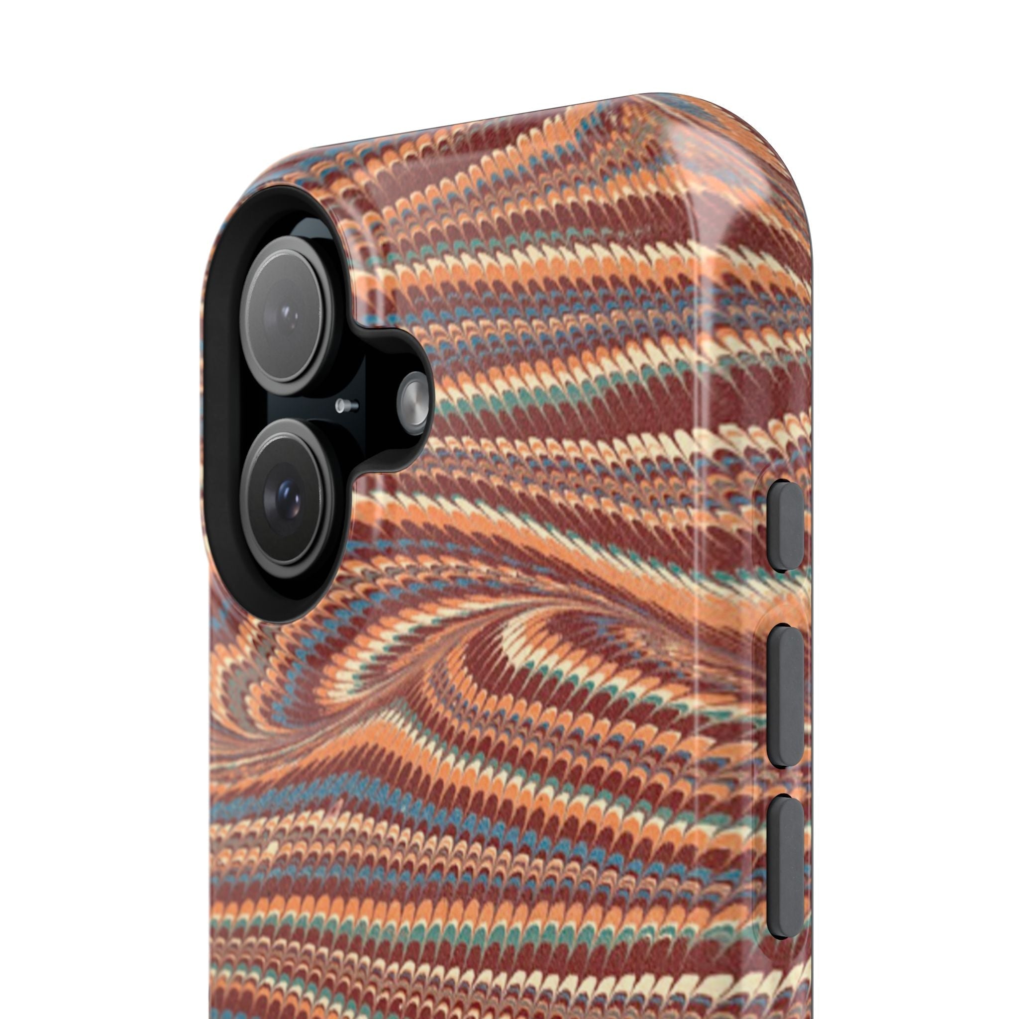 Neutrals Burgundy, Beige, Rust Hues Italian Vintage Marble Design Phone Case for Apple + Samsung