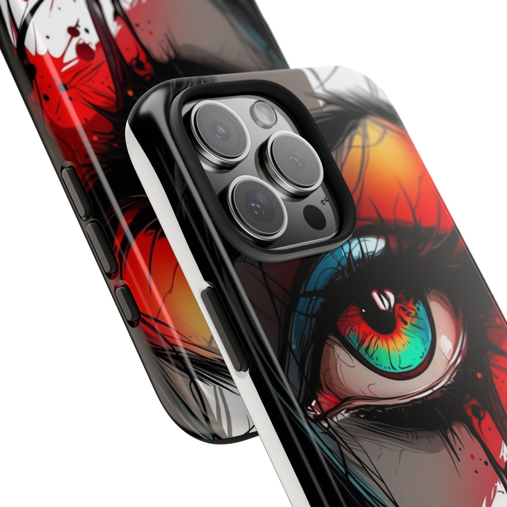 Girl Colorful Eye Painted Printed Tough Phone Case for iPhone & Samsung Galaxy - Artistic & Vibrant Design