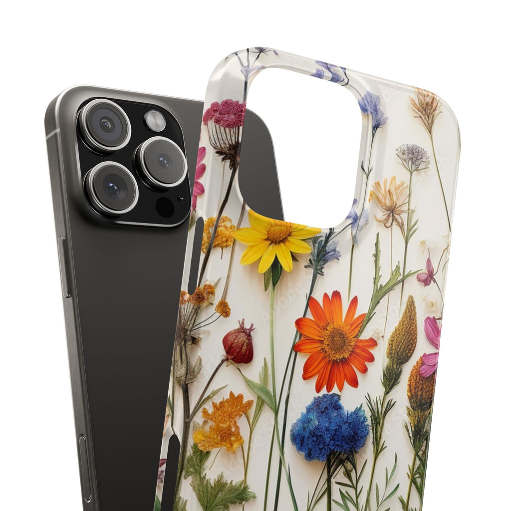 Floral Phone Cases, Slim Protective Cover, Pressed Flowers Design, iPhone 17 Case, Botanical Phone Accessories, Floral Theme Phone Case