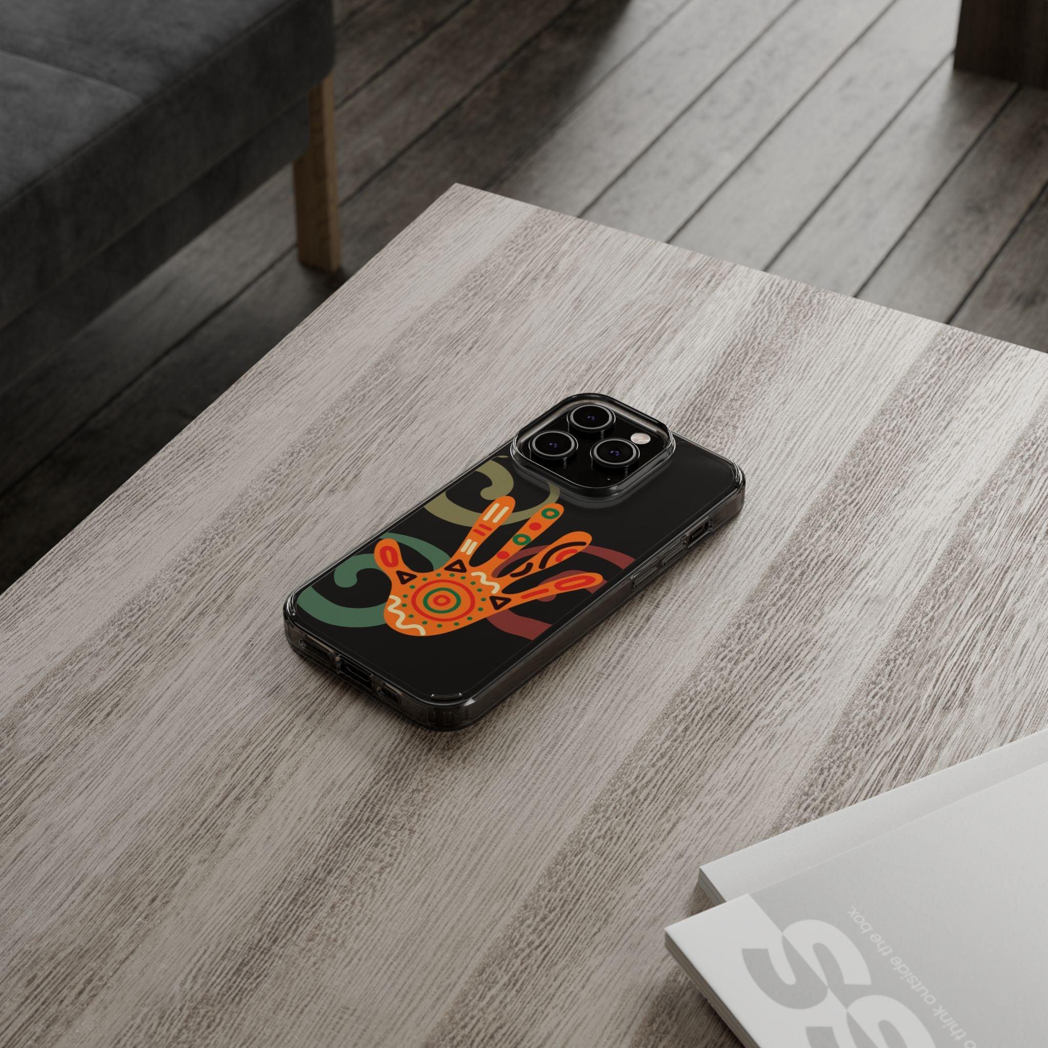 Clear Cases Colorful Hand Print design