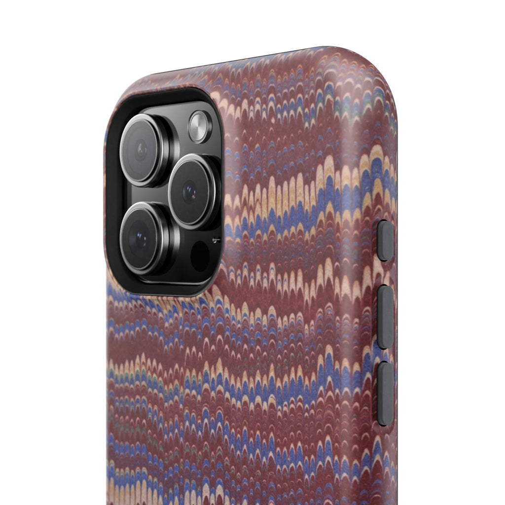 Burgundy and Blue Hues Italian Vintage Marble Design Phone Case for Apple + Samsung