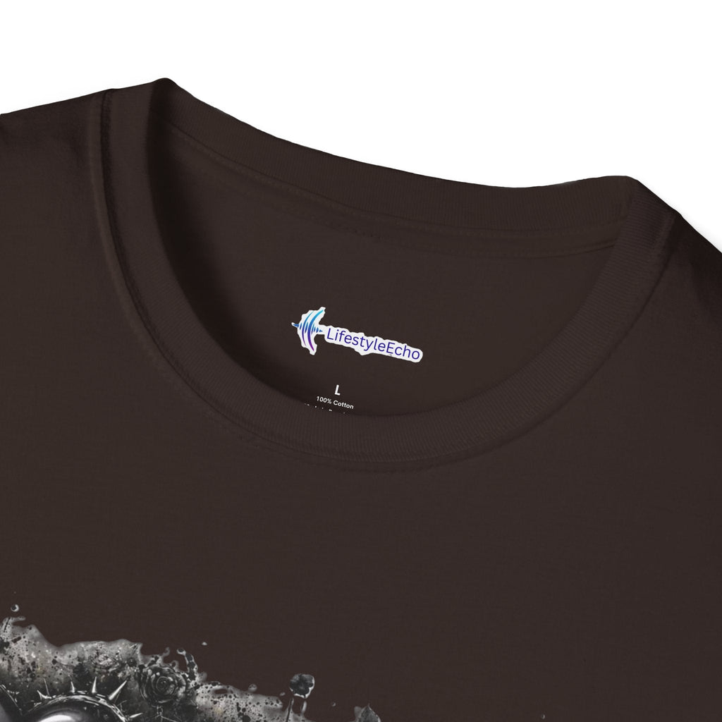Grungy Hearts and Skulls Graphic T-Shirt