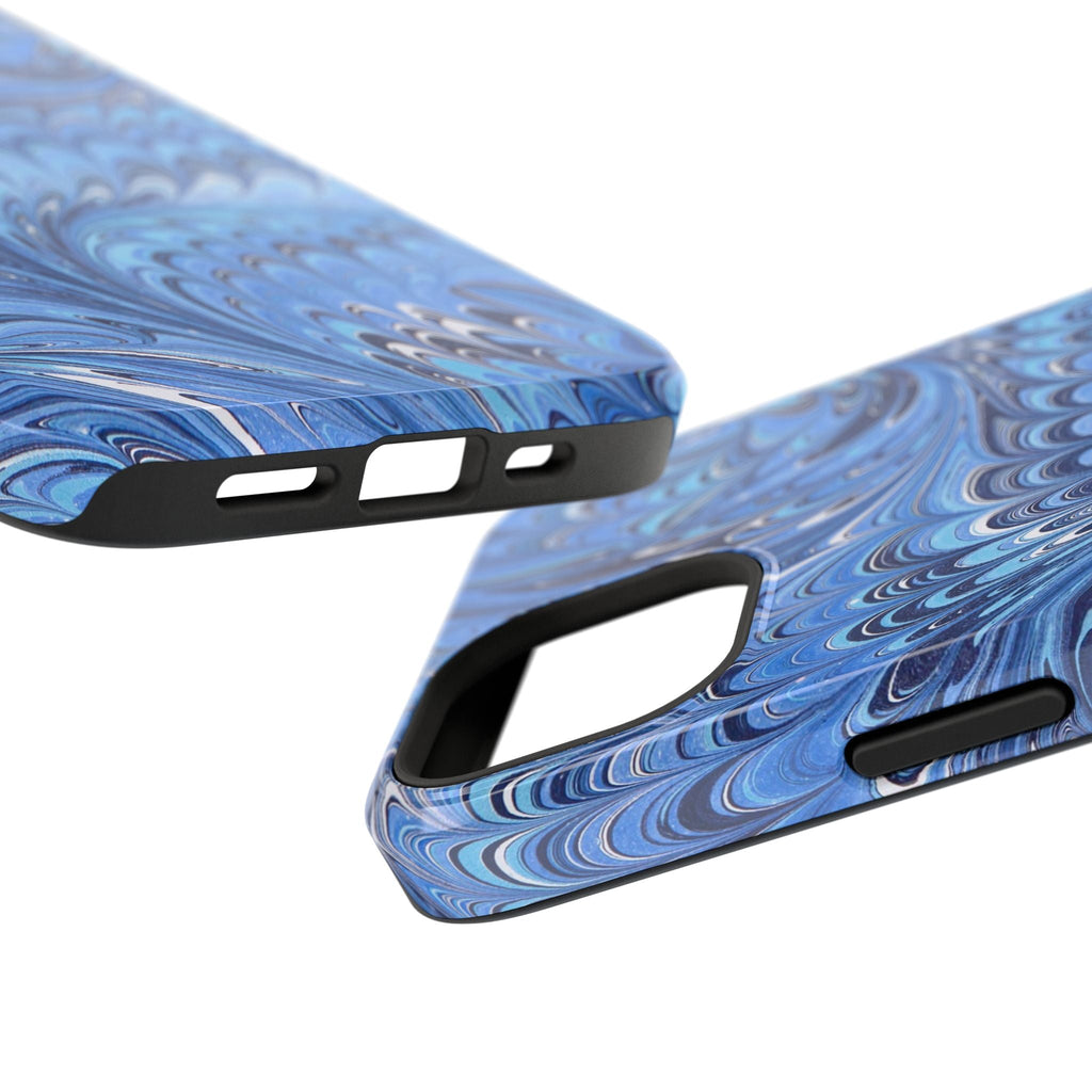 Blue Marbled Swirl Phone Case - Dual Layer Case