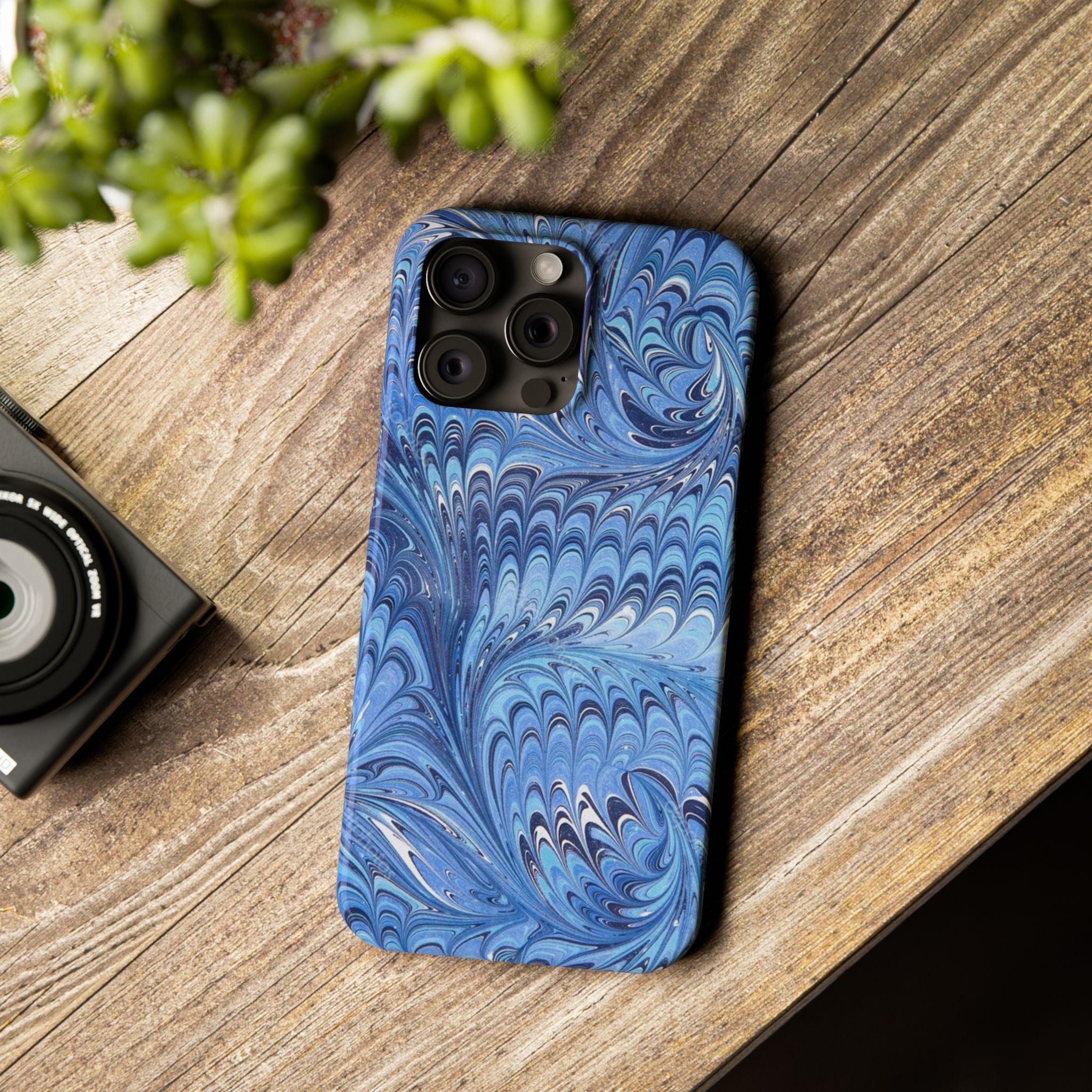 Deep Blue Italian Marbled Design Pallet Phone Case
