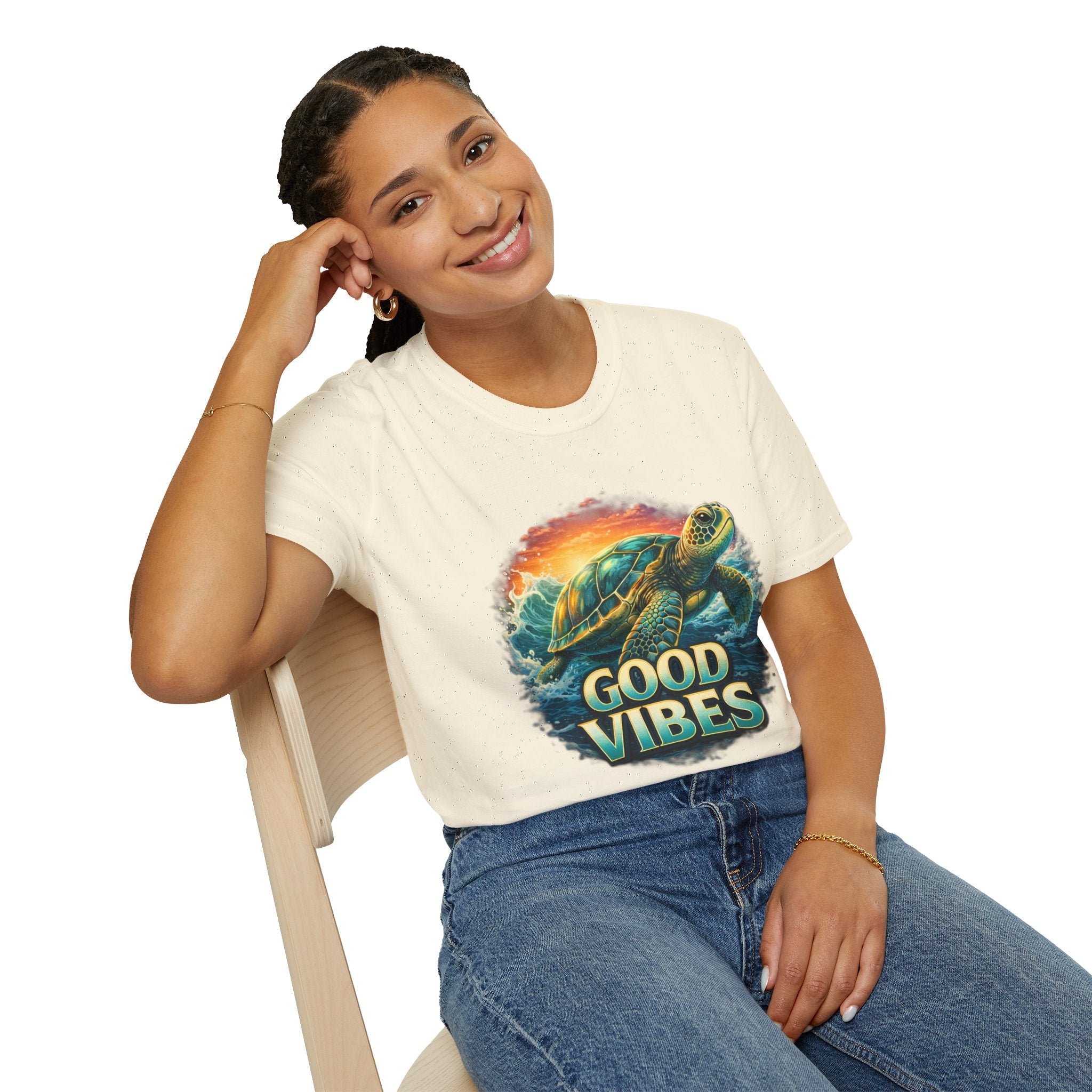 Sea Turtle 'Good Vibes' T-Shirt — Coastal Summer Surf Tee