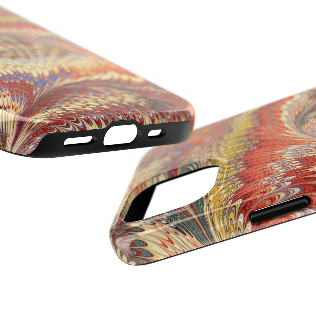 Orange, Rust and Gold Marble Italian Tough Phone Case — Durable Marbled Phone Case