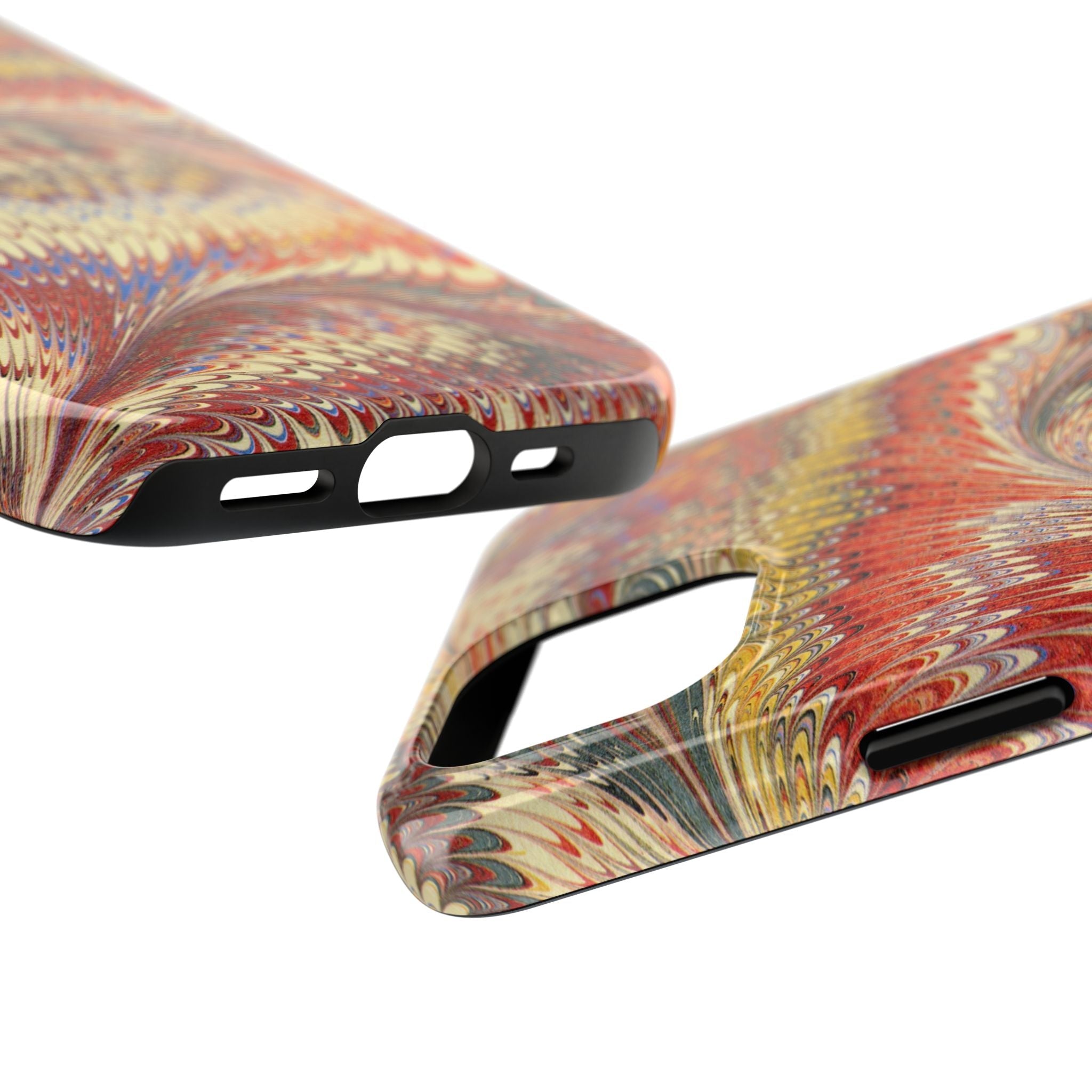 Orange, Rust and Gold Marble Italian Tough Phone Case — Durable Marbled Phone Case