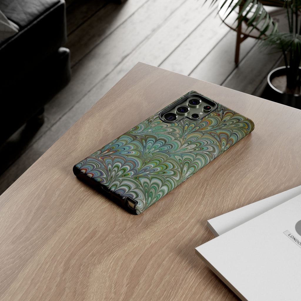 Green Peacock Marbled Phone Case — "Tough Cases" Ultra-Tough Protective Cover