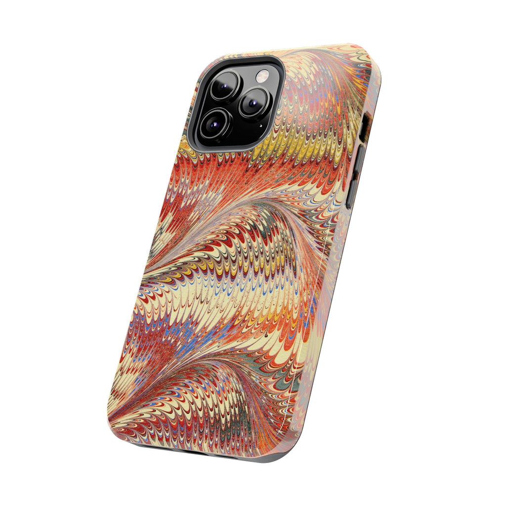 Rust and Gold Marble Italian Tough Phone Case — Durable Marbled Phone Case