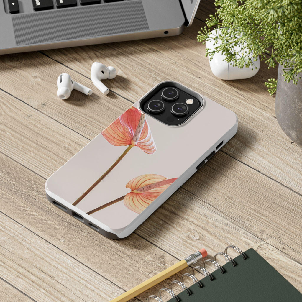 Orange Flower with Leaves Tough Phone Cases