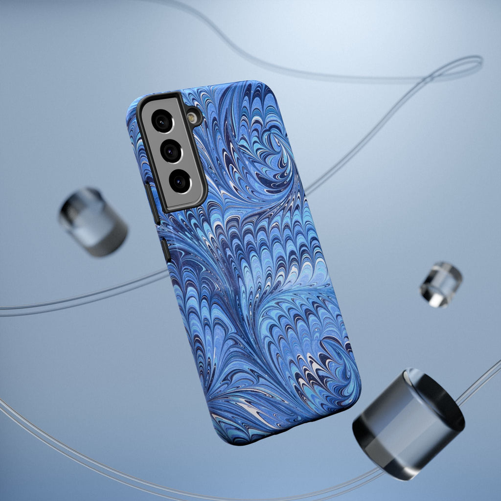Blue Marbled Swirl Phone Case - Dual Layer Case