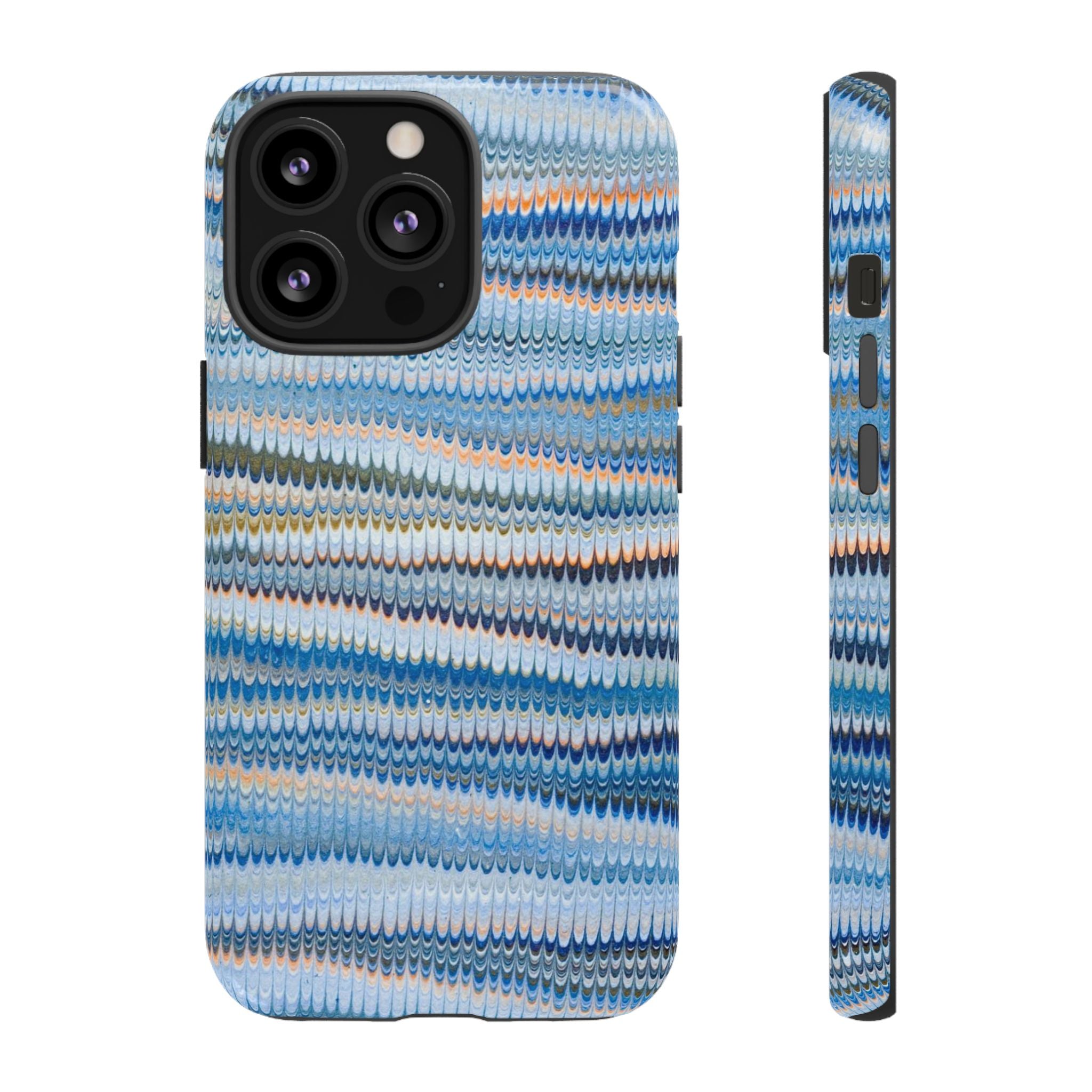 Blue Marbled Phone Cases iPhone + Samsung - all models, Vintage Marbled Design - Tough Cases