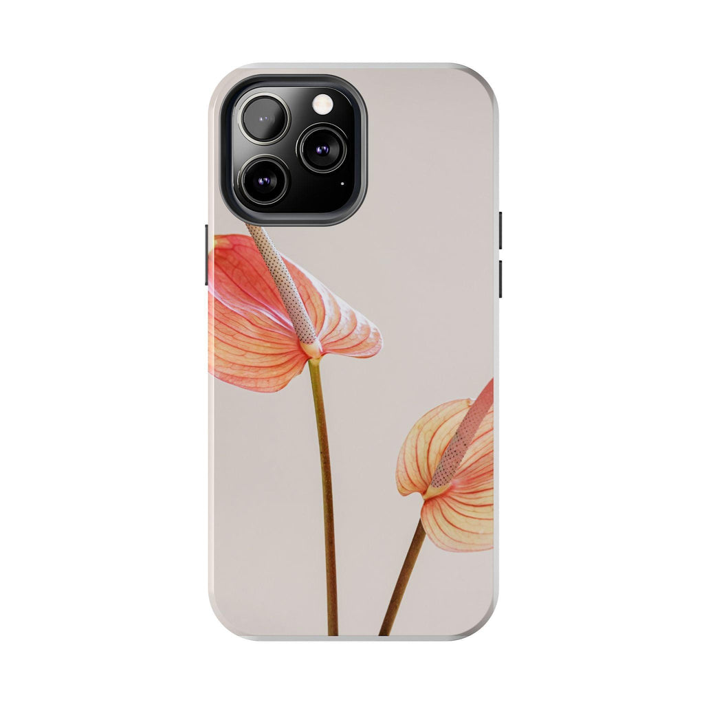 Orange Flower with Leaves Tough Phone Cases