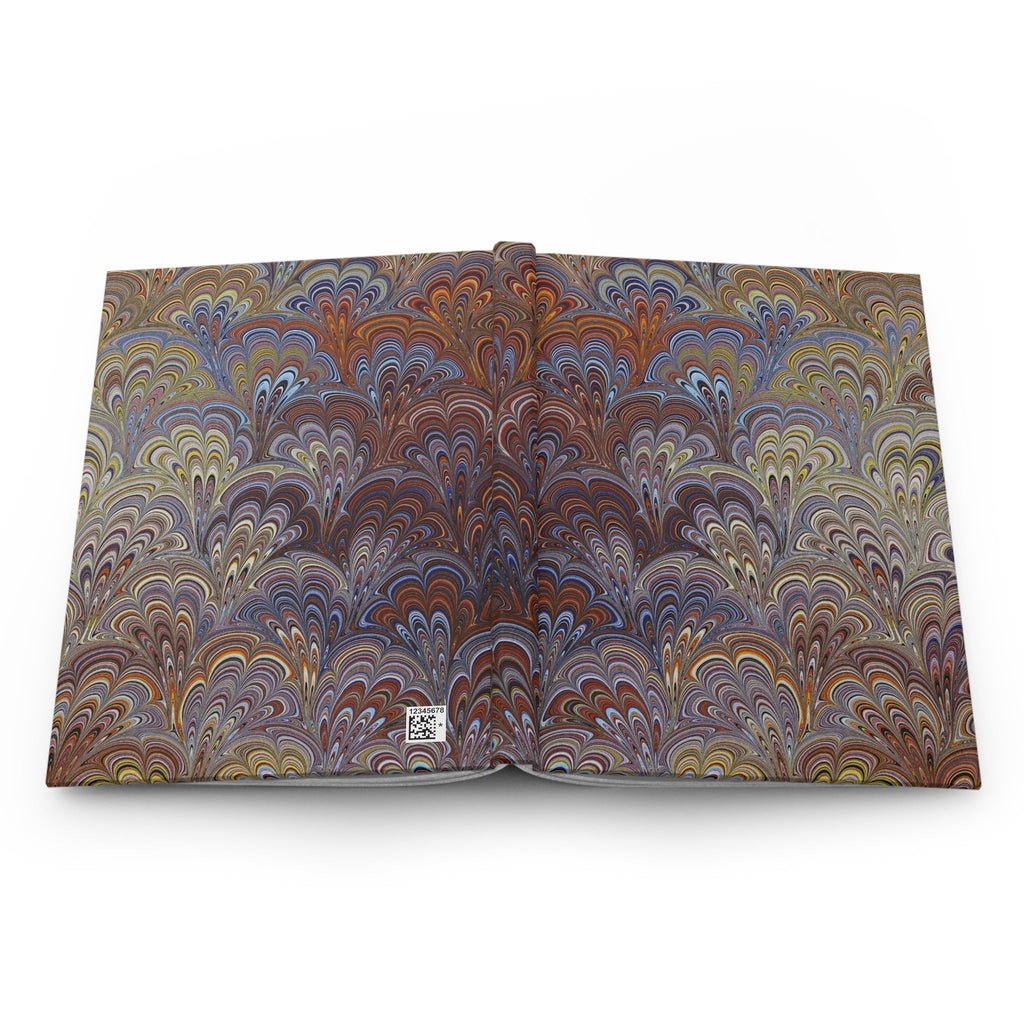 Vintage Italian Marbled Hardcover Journal - Browns and Blues