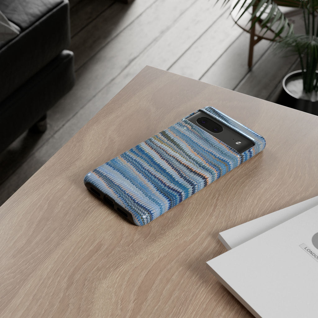 Blue Marbled Phone Cases iPhone + Samsung - all models, Vintage Marbled Design - Tough Cases