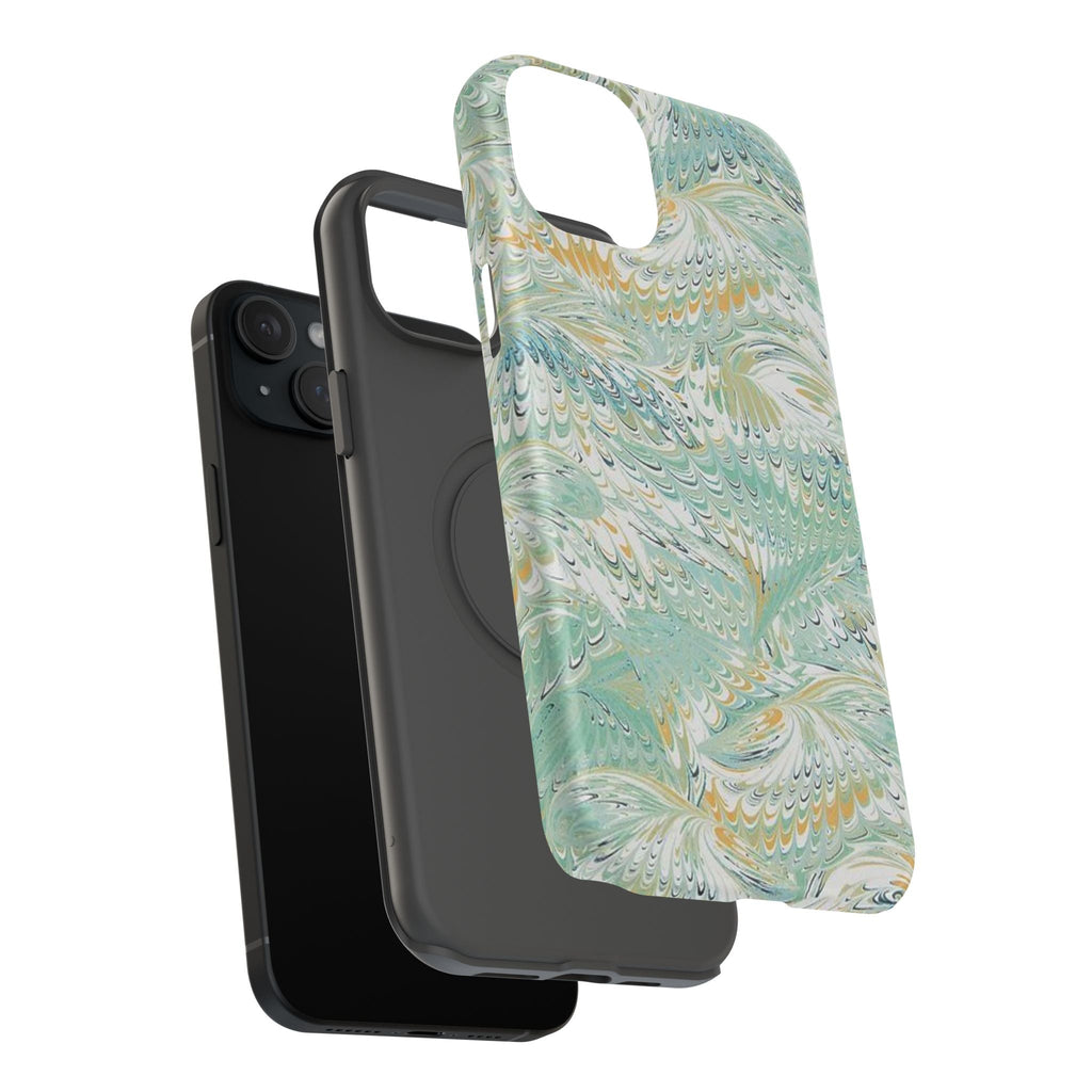 Mint Green Marbled Swirl Phone Case - Dual Layer