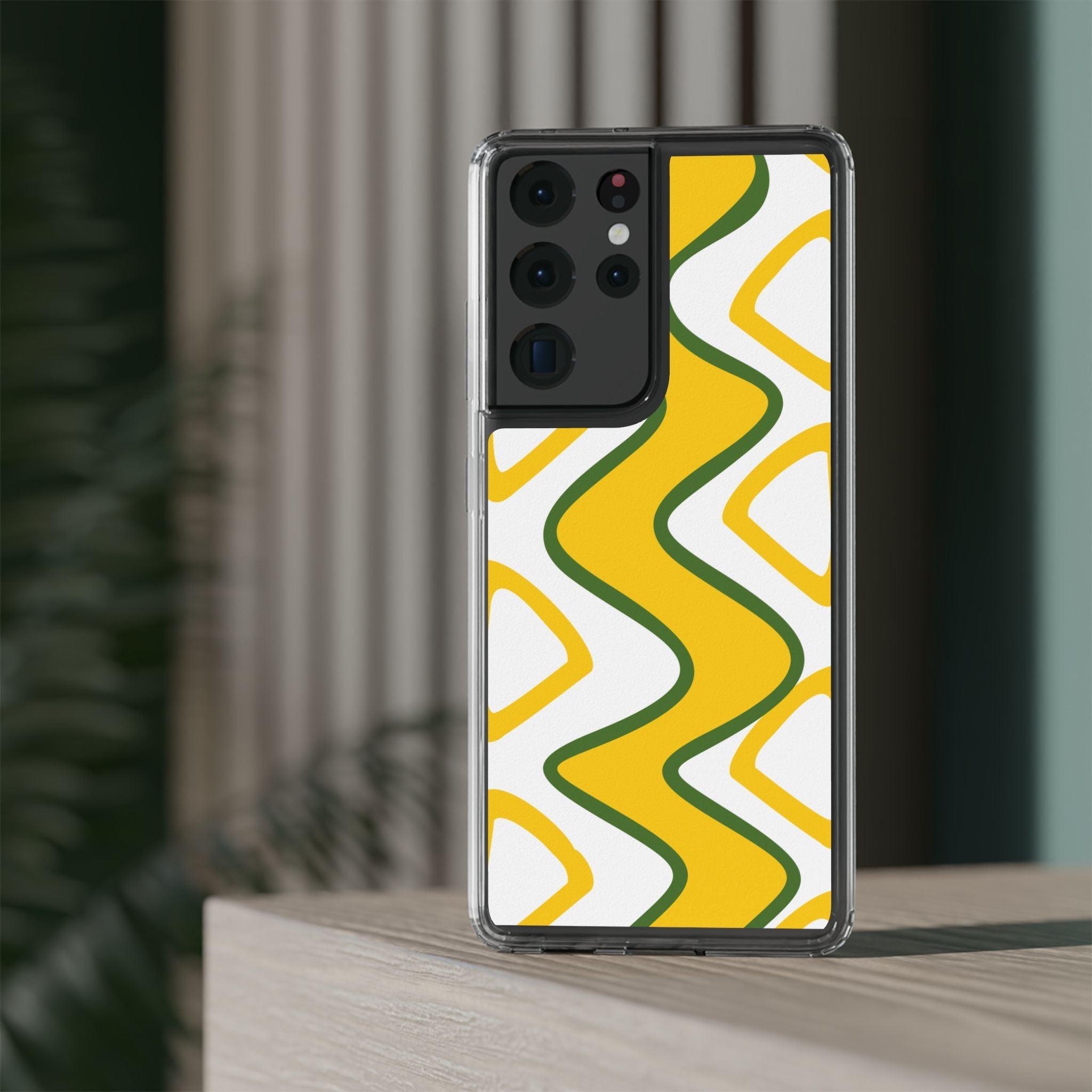 Bright Yellow Abstract With Shape Clear Cases