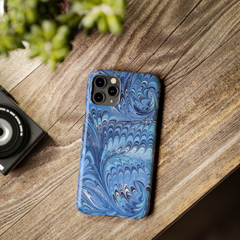 Deep Blue Italian Marbled Design Pallet Phone Case