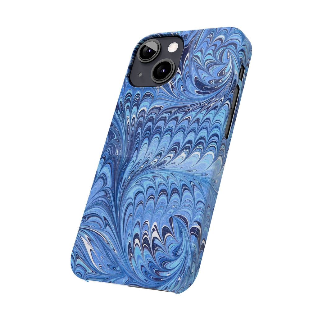 Deep Blue Italian Marbled Design Pallet Phone Case