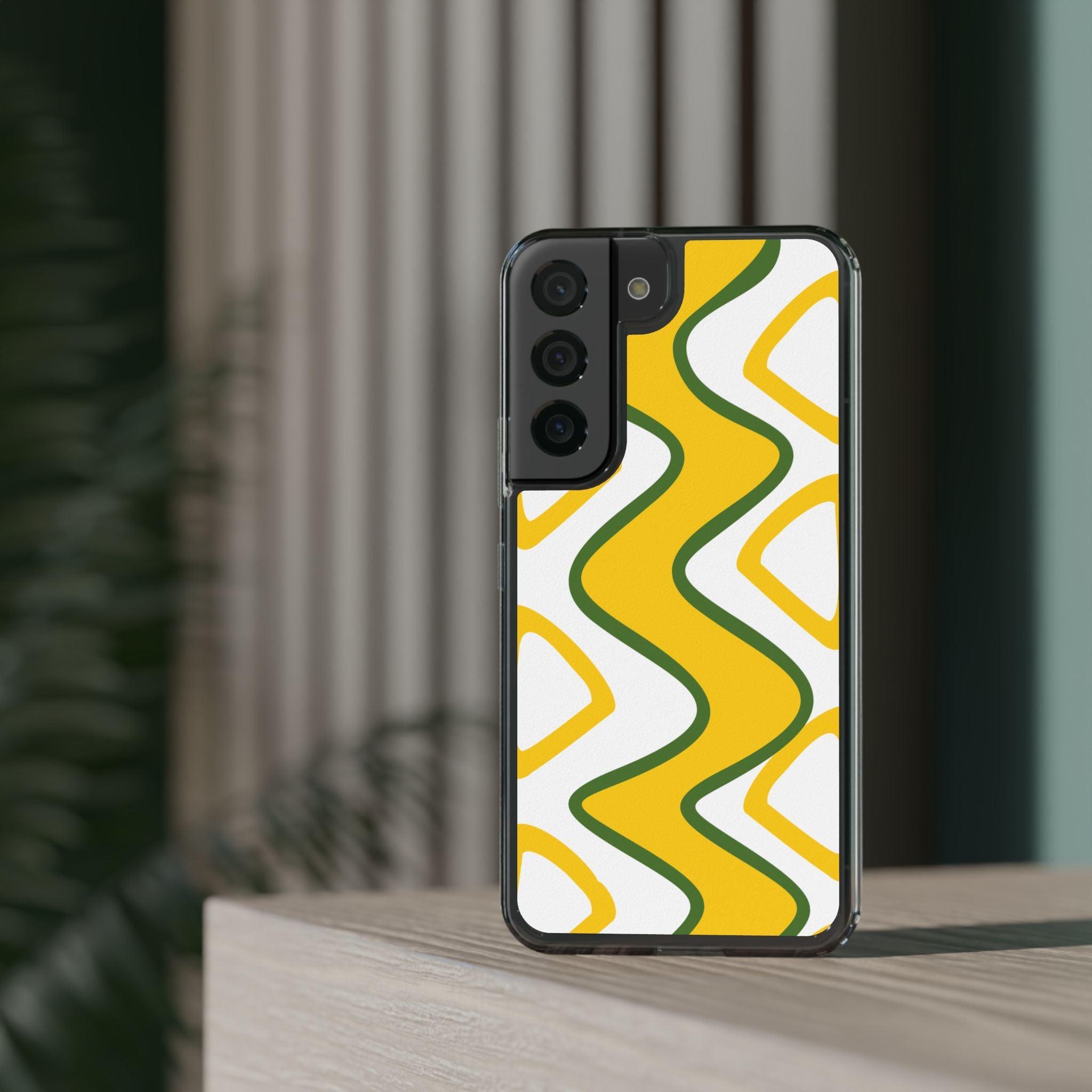 Bright Yellow Abstract With Shape Clear Cases