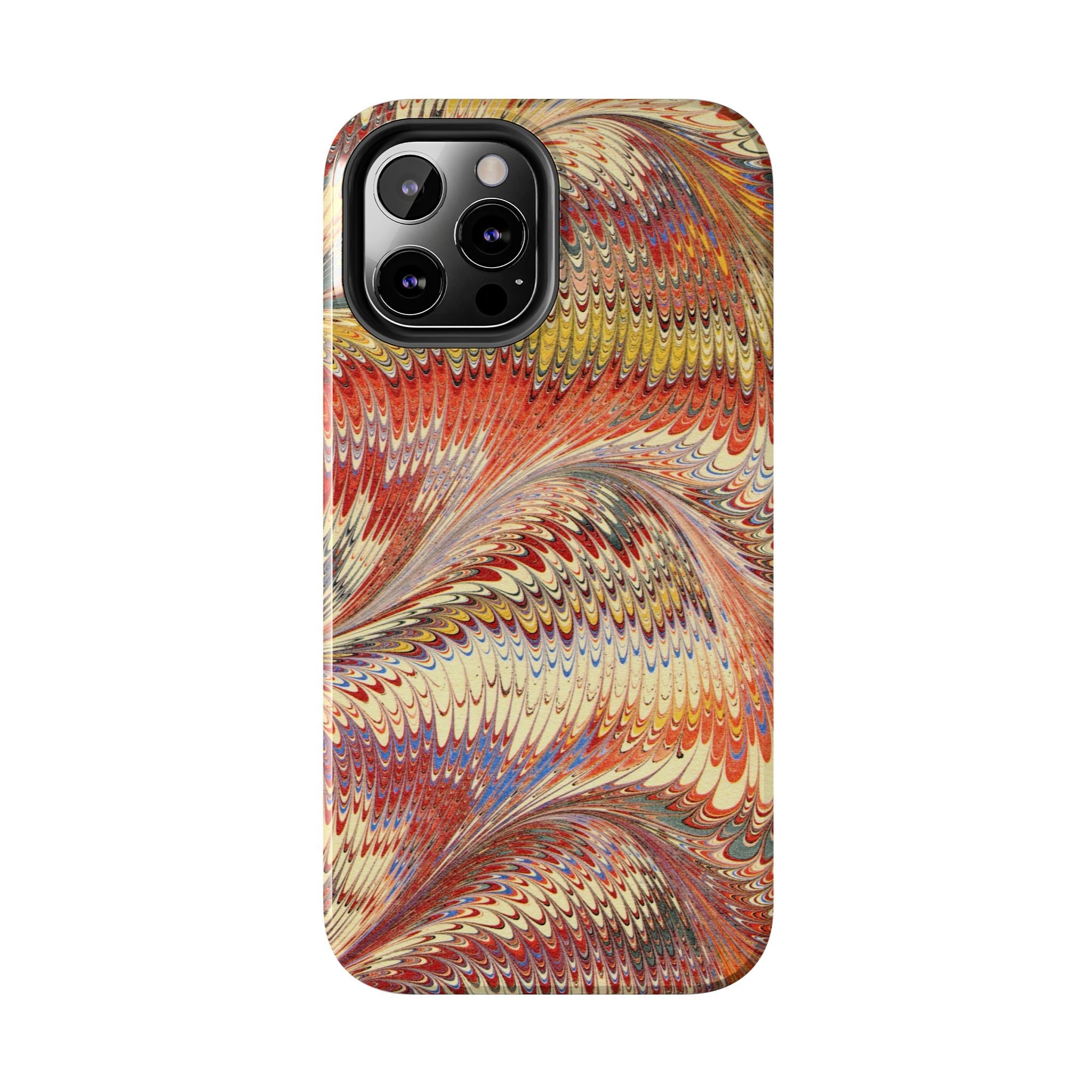 Rust and Gold Marble Italian Tough Phone Case — Durable Marbled Phone Case