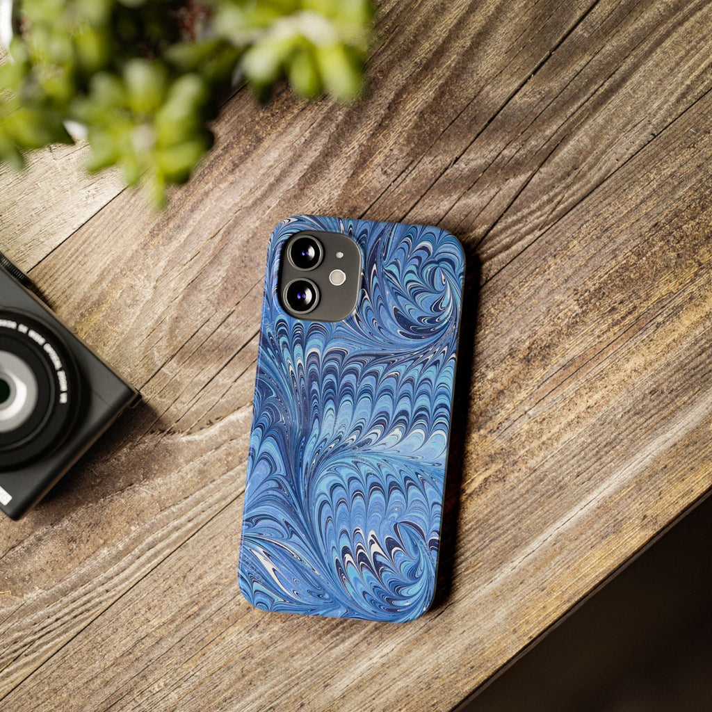 Deep Blue Italian Marbled Design Pallet Phone Case