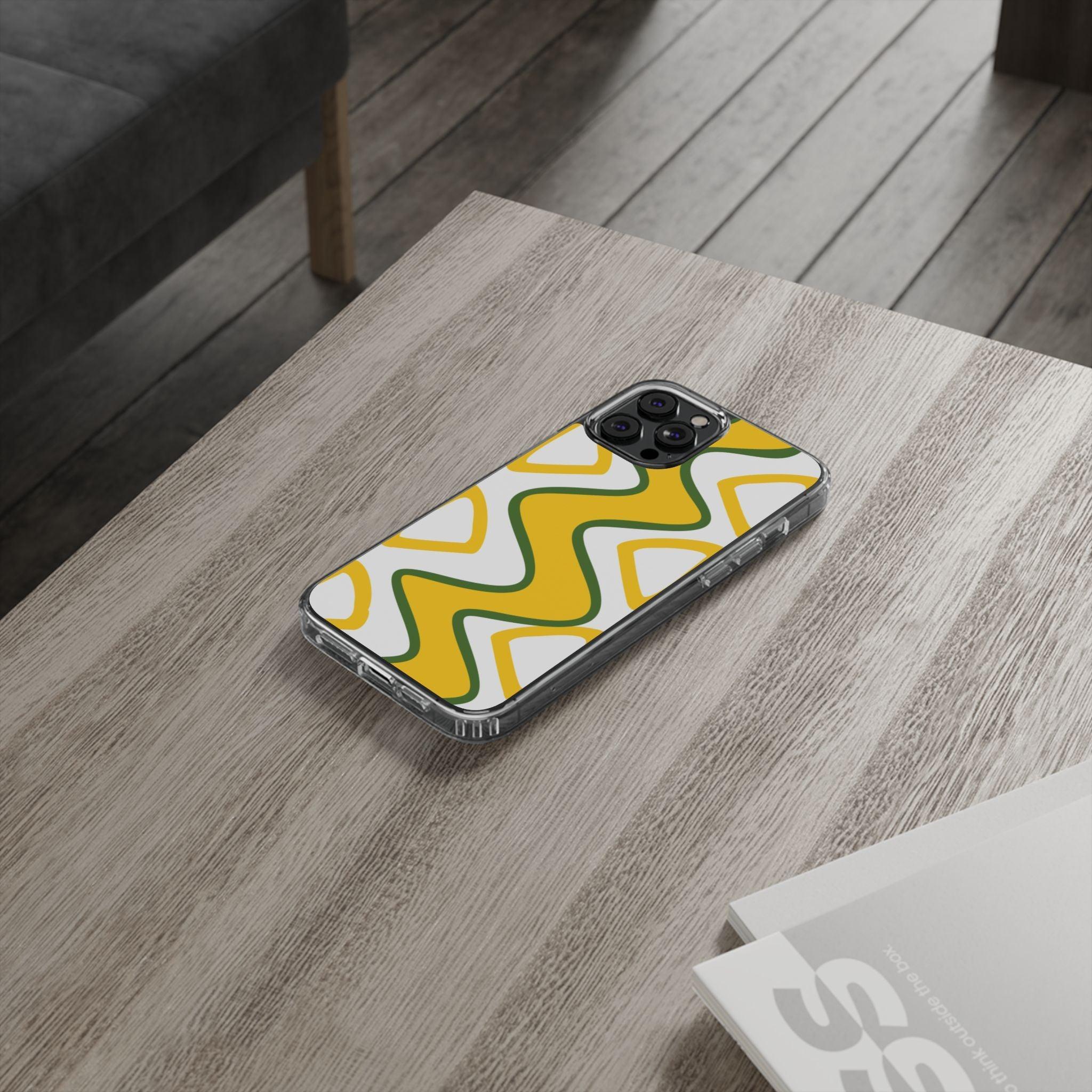 Bright Yellow Abstract With Shape Clear Cases