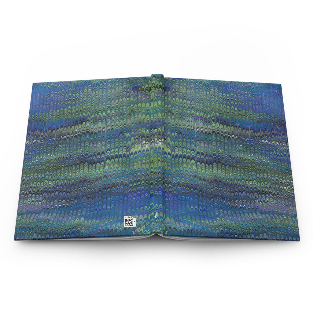 Vintage Italian Marbled Hardcover Journal Blue and Green