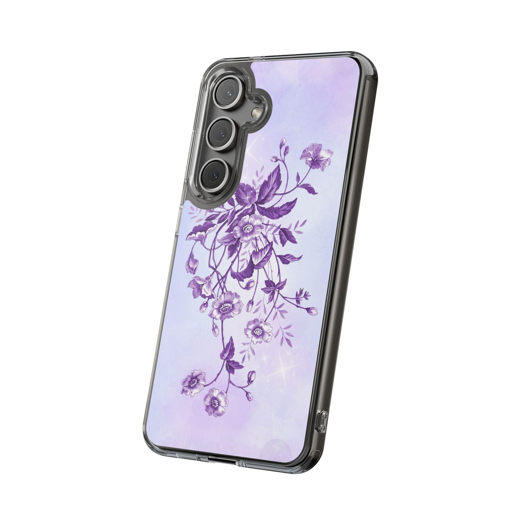 Floral design In Purple Clear Cases