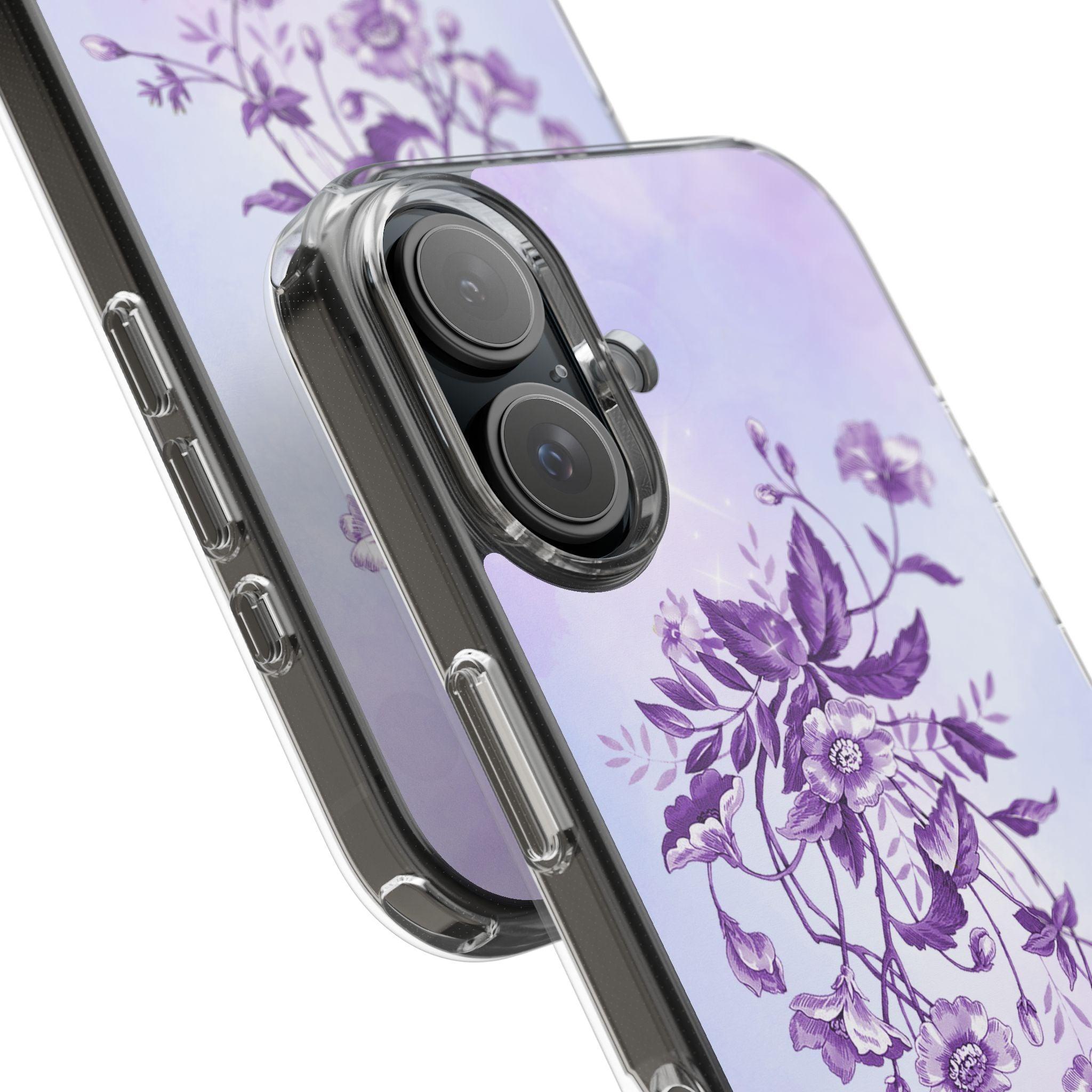 Floral design In Purple Clear Cases
