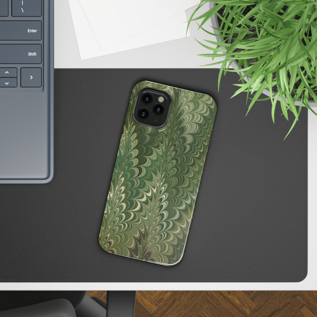 Green Marbled Phone Case