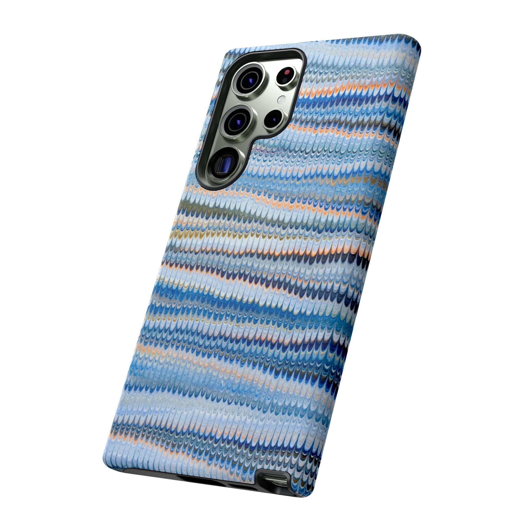 Blue Marbled Phone Cases iPhone 16 + Samsung + Apple + Google