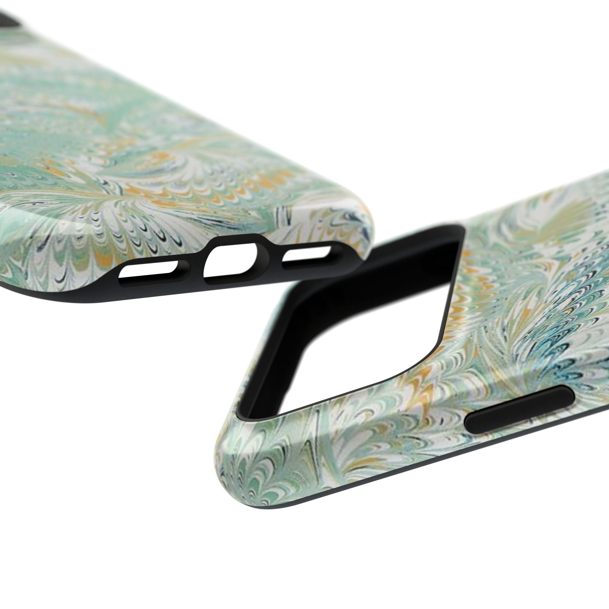 Mint Green Marbled Swirl Phone Case - Dual Layer
