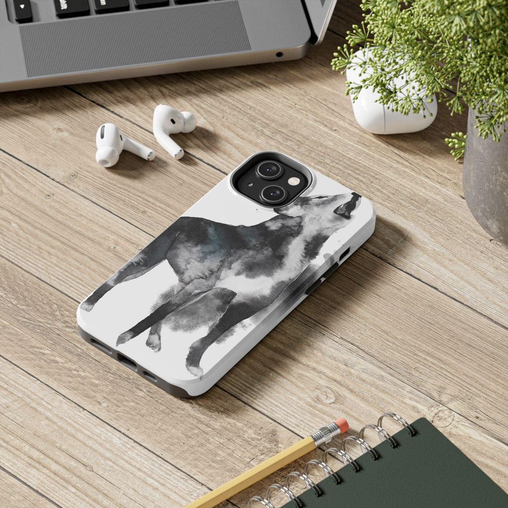 Black and White Dog Printed Tough Phone Cases
