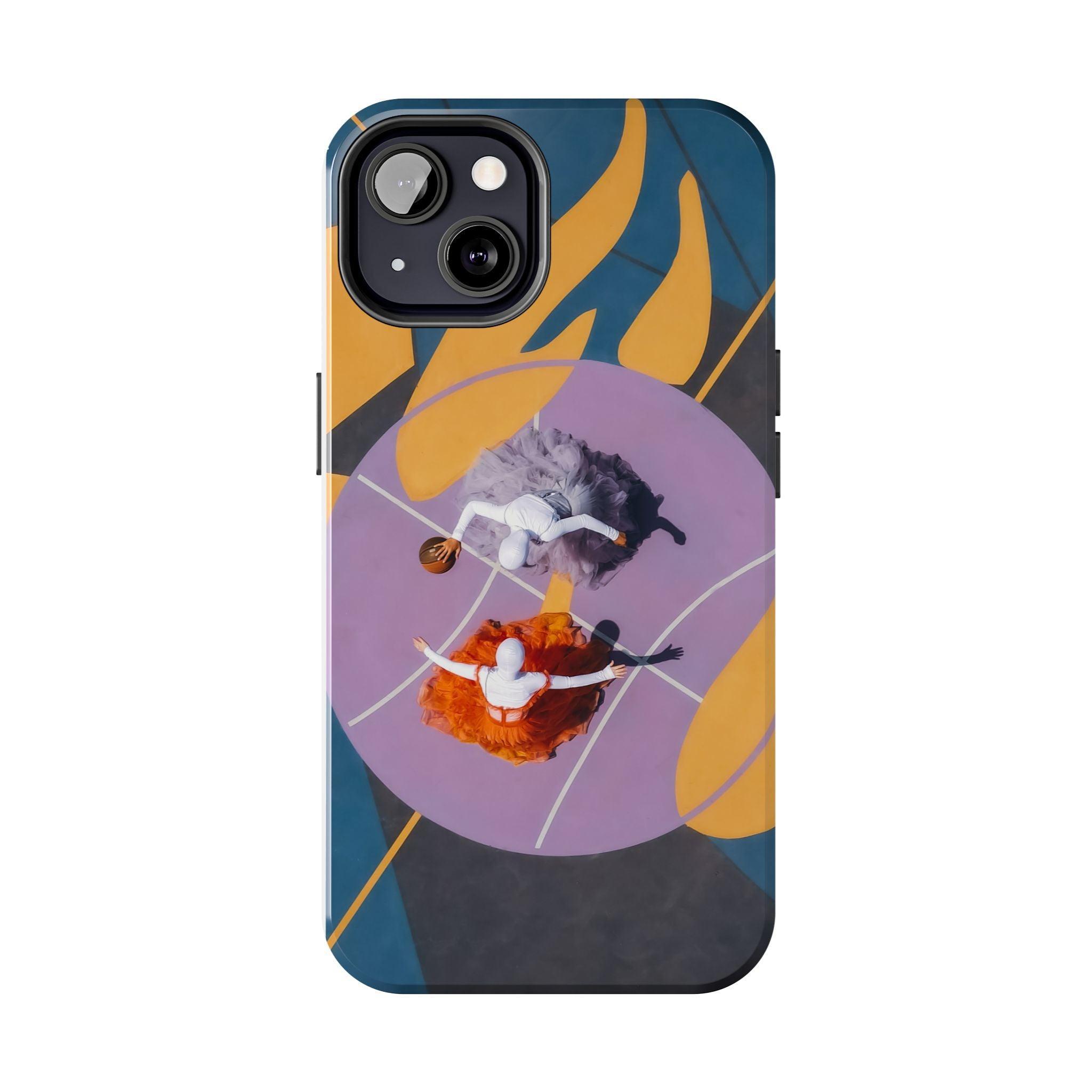 Two Womens Play basket ball Tough Phone Cases