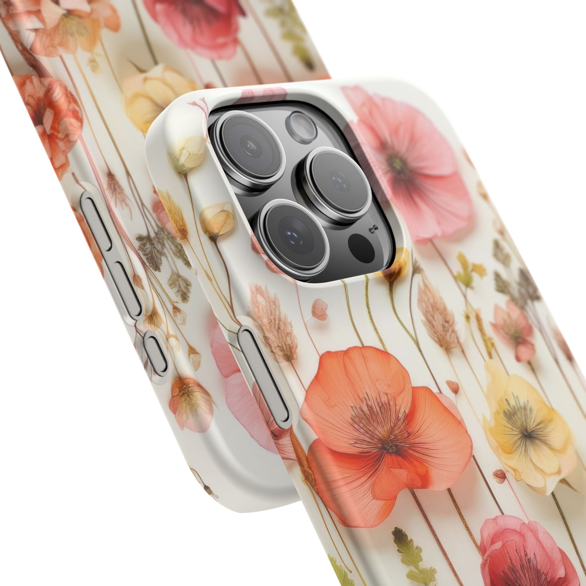 Pink Floral Pressed Flowers - Slim Case