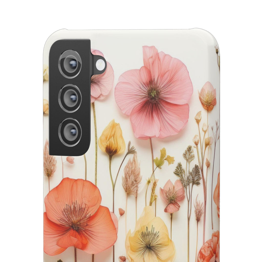 Pink Floral Pressed Flowers - Slim Case