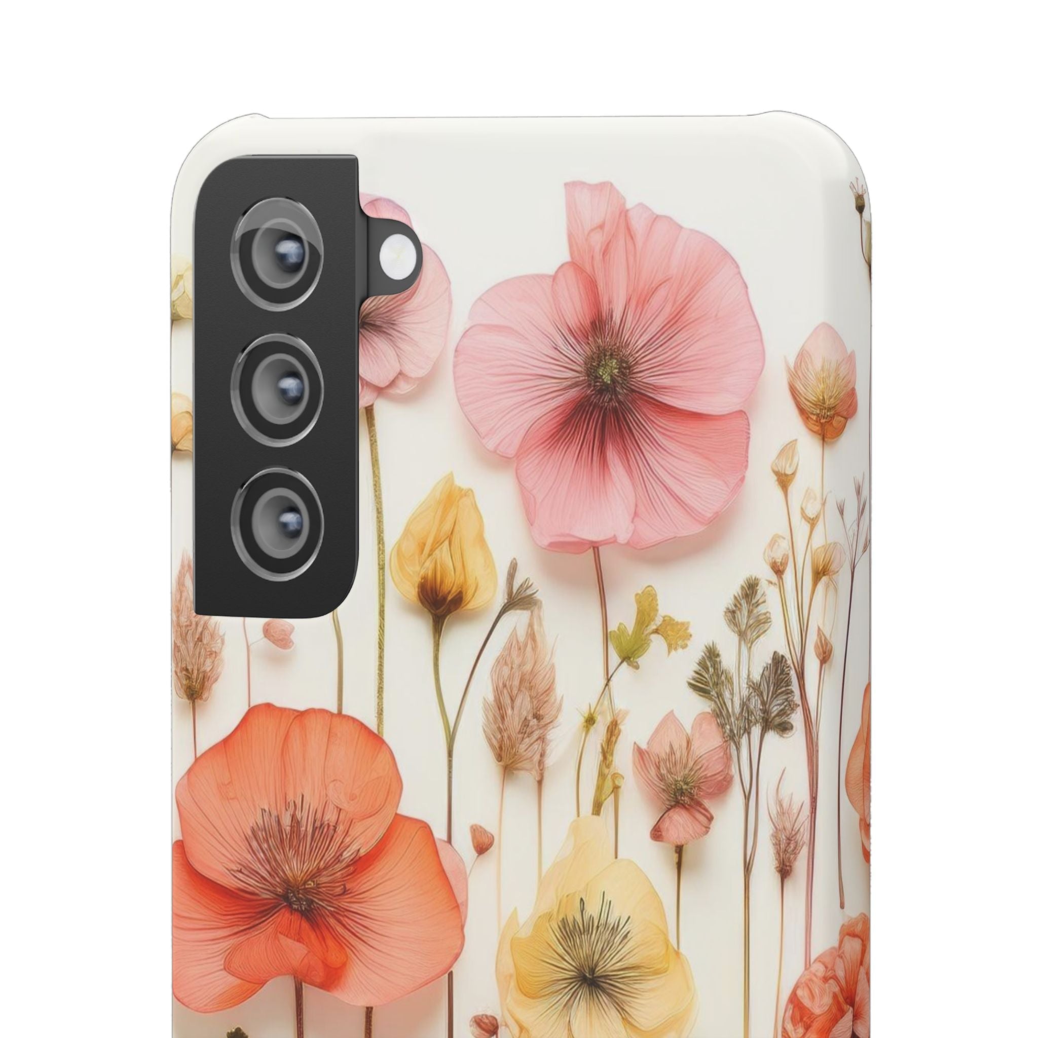 Pink Floral Pressed Flowers - Slim Case